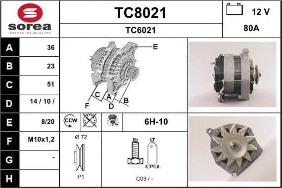 SNRA TC8021 - Ģenerators autodraugiem.lv
