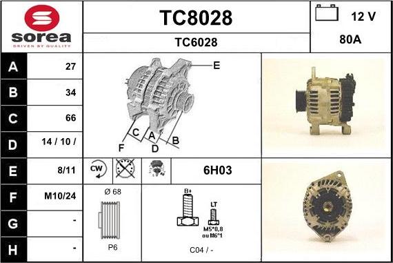 SNRA TC8028 - Ģenerators autodraugiem.lv