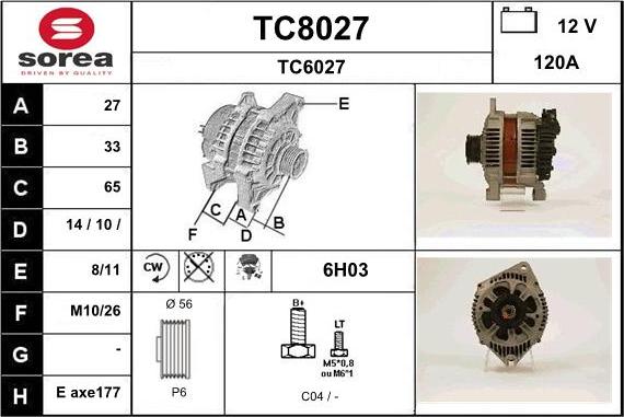 SNRA TC8027 - Ģenerators autodraugiem.lv