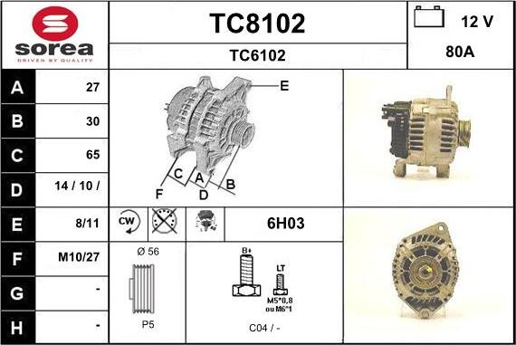 SNRA TC8102 - Ģenerators autodraugiem.lv