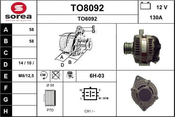 SNRA TO8092 - Ģenerators autodraugiem.lv