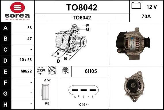 SNRA TO8042 - Ģenerators autodraugiem.lv