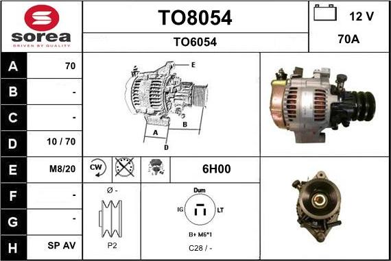 SNRA TO8054 - Ģenerators autodraugiem.lv