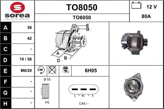 SNRA TO8050 - Ģenerators autodraugiem.lv