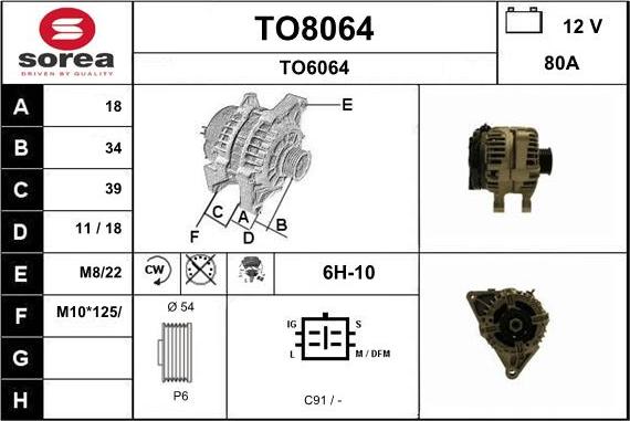 SNRA TO8064 - Ģenerators autodraugiem.lv