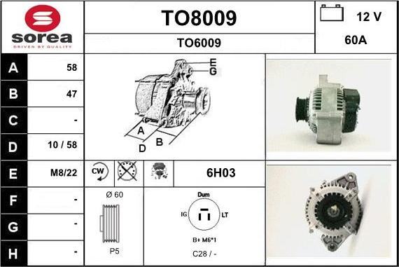 SNRA TO8009 - Ģenerators autodraugiem.lv