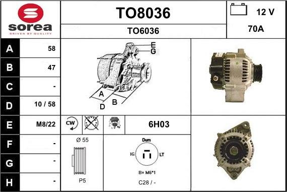 SNRA TO8036 - Ģenerators autodraugiem.lv