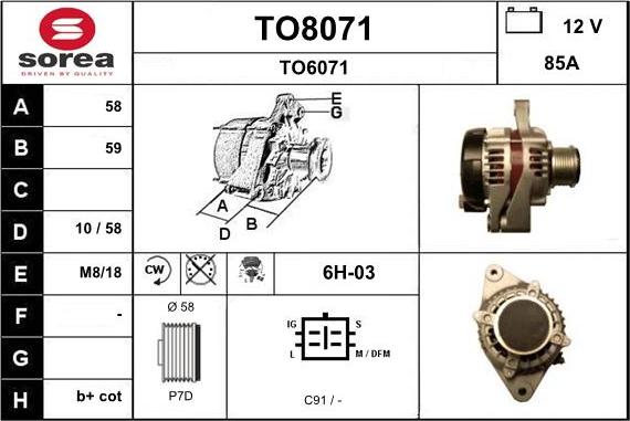 SNRA TO8071 - Ģenerators autodraugiem.lv