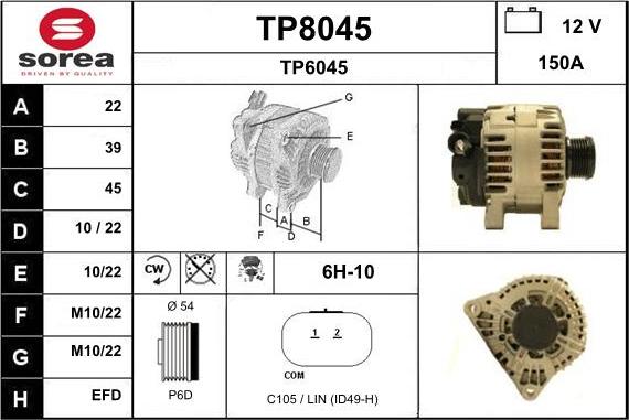SNRA TP8045 - Ģenerators autodraugiem.lv