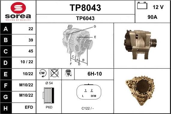 SNRA TP8043 - Ģenerators autodraugiem.lv