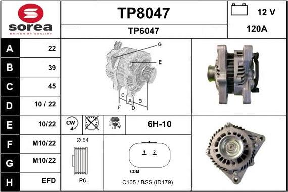 SNRA TP8047 - Ģenerators autodraugiem.lv