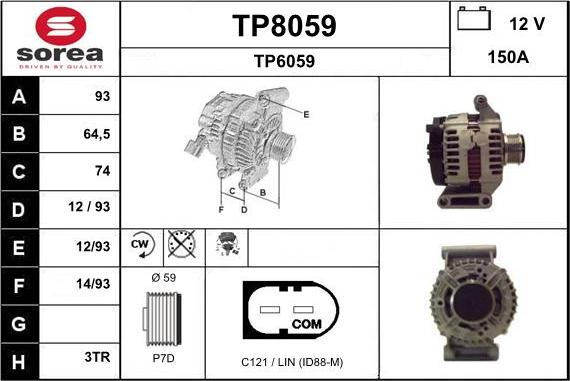 SNRA TP8059 - Ģenerators autodraugiem.lv