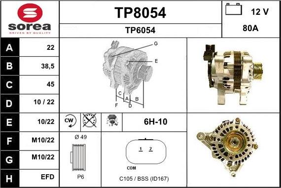 SNRA TP8054 - Ģenerators autodraugiem.lv