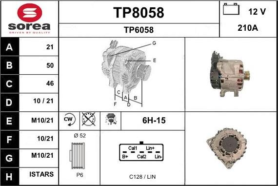 SNRA TP8058 - Ģenerators autodraugiem.lv