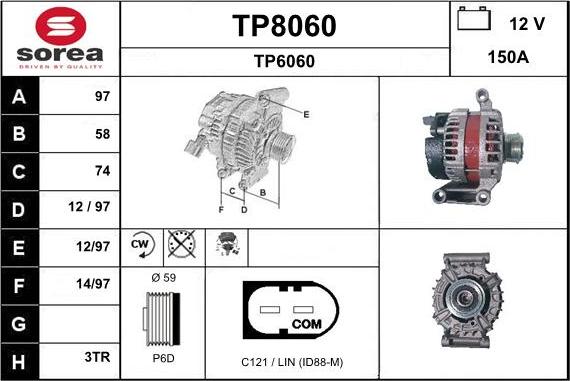 SNRA TP8060 - Ģenerators autodraugiem.lv