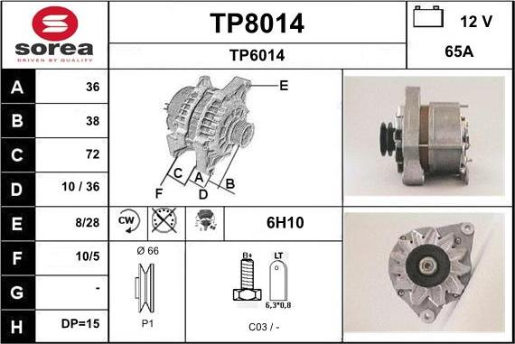 SNRA TP8014 - Ģenerators autodraugiem.lv