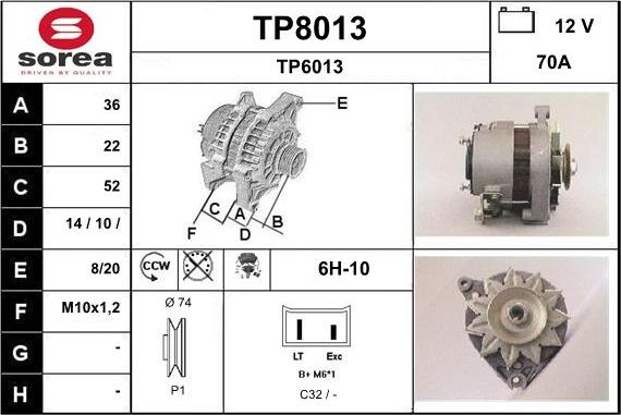 SNRA TP8013 - Ģenerators autodraugiem.lv