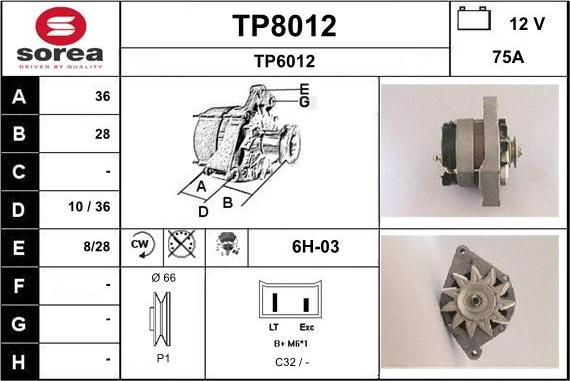 SNRA TP8012 - Ģenerators autodraugiem.lv