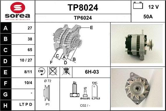 SNRA TP8024 - Ģenerators autodraugiem.lv