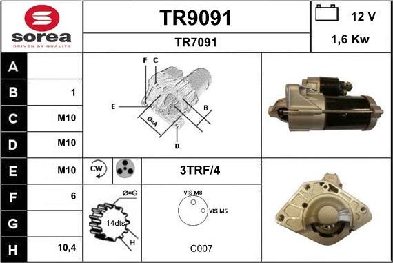 SNRA TR9091 - Starteris autodraugiem.lv