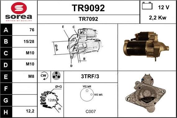 SNRA TR9092 - Starteris autodraugiem.lv