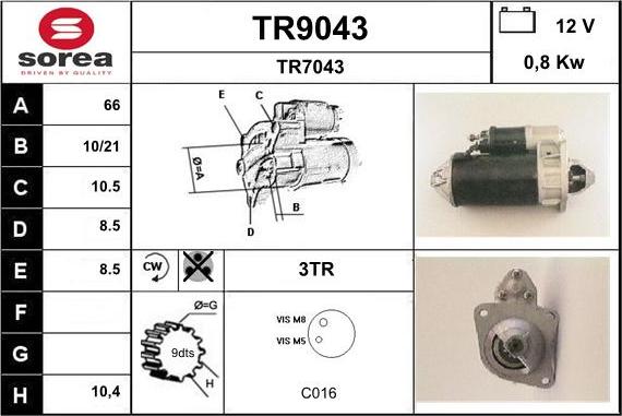 SNRA TR9043 - Starteris autodraugiem.lv