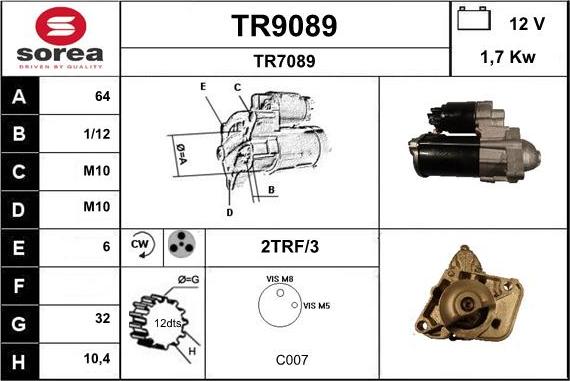 SNRA TR9089 - Starteris autodraugiem.lv