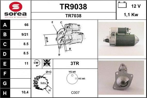 SNRA TR9038 - Starteris autodraugiem.lv