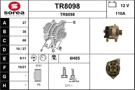 SNRA TR8098 - Ģenerators autodraugiem.lv