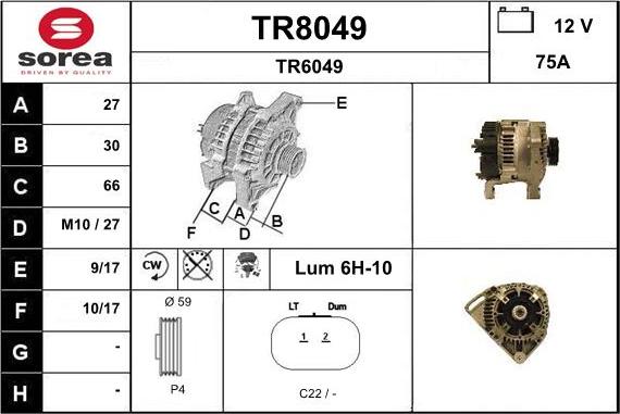 SNRA TR8049 - Ģenerators autodraugiem.lv