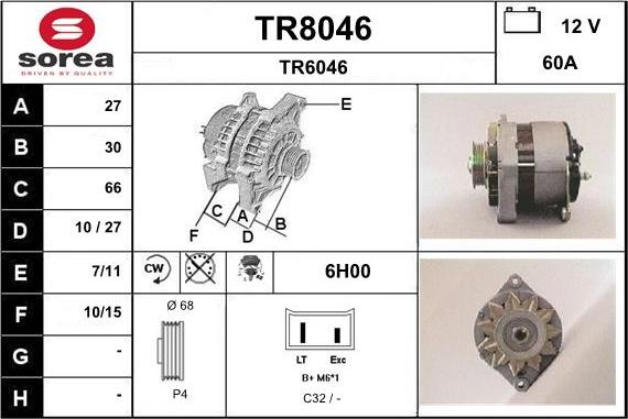 SNRA TR8046 - Ģenerators autodraugiem.lv