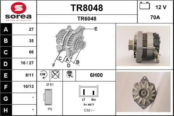 SNRA TR8048 - Ģenerators autodraugiem.lv