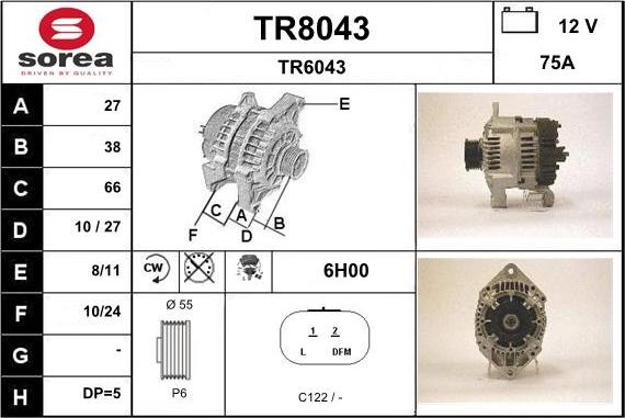SNRA TR8043 - Ģenerators autodraugiem.lv