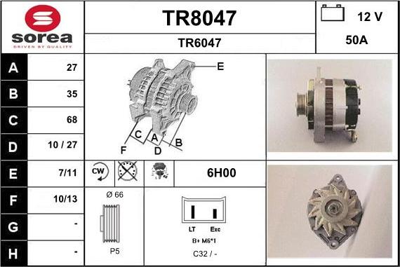 SNRA TR8047 - Ģenerators autodraugiem.lv