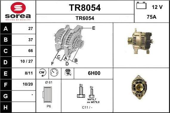 SNRA TR8054 - Ģenerators autodraugiem.lv