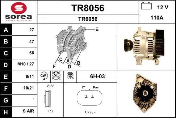 SNRA TR8056 - Ģenerators autodraugiem.lv