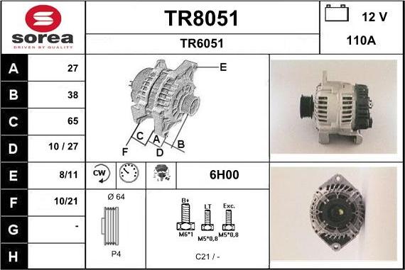 SNRA TR8051 - Ģenerators autodraugiem.lv