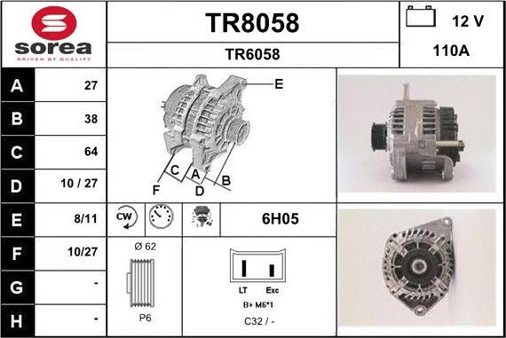 SNRA TR8058 - Ģenerators autodraugiem.lv