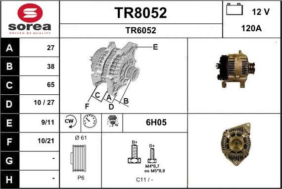 SNRA TR8052 - Ģenerators autodraugiem.lv