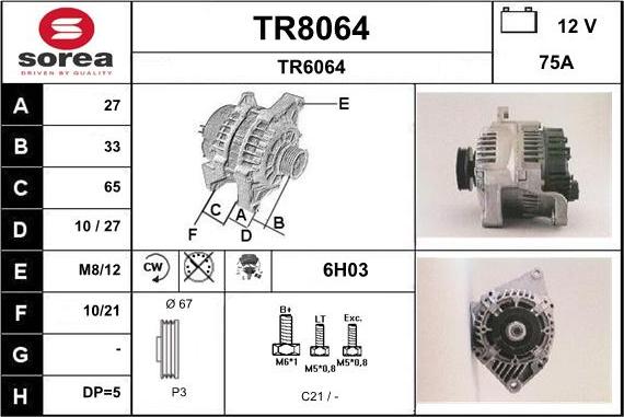 SNRA TR8064 - Ģenerators autodraugiem.lv