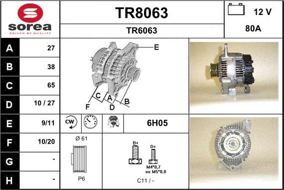 SNRA TR8063 - Ģenerators autodraugiem.lv