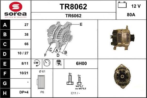 SNRA TR8062 - Ģenerators autodraugiem.lv