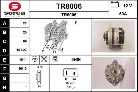 SNRA TR8006 - Ģenerators autodraugiem.lv