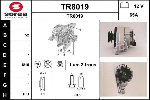 SNRA TR8019 - Ģenerators autodraugiem.lv