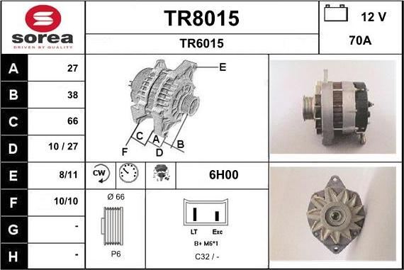 SNRA TR8015 - Ģenerators autodraugiem.lv