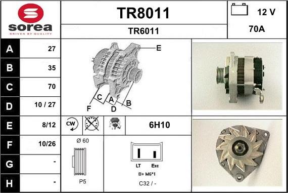 SNRA TR8011 - Ģenerators autodraugiem.lv