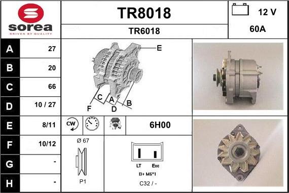 SNRA TR8018 - Ģenerators autodraugiem.lv
