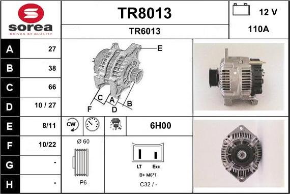 SNRA TR8013 - Ģenerators autodraugiem.lv