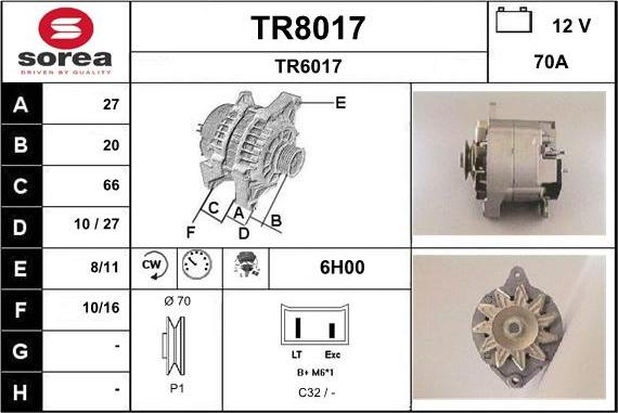 SNRA TR8017 - Ģenerators autodraugiem.lv