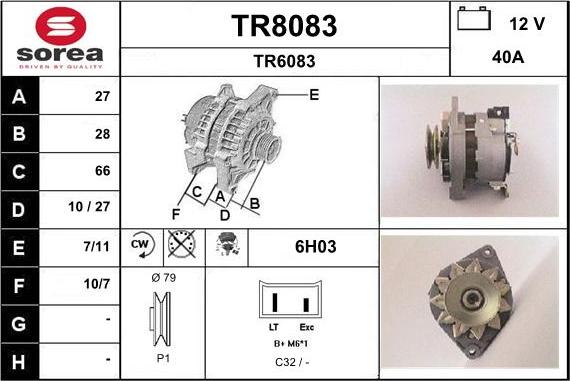 SNRA TR8083 - Ģenerators autodraugiem.lv